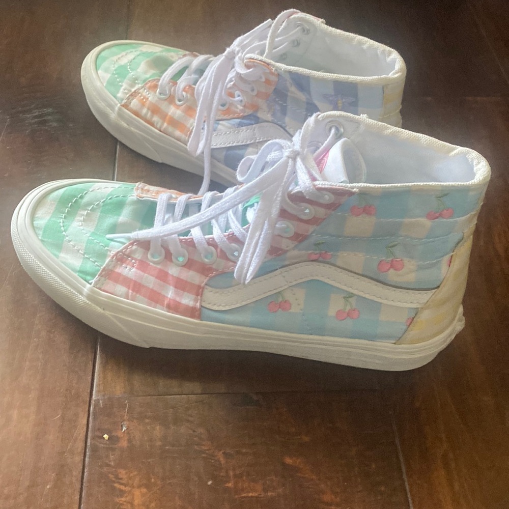 Vans High Top Sneakers Pastel Multi-Color Cherry Print